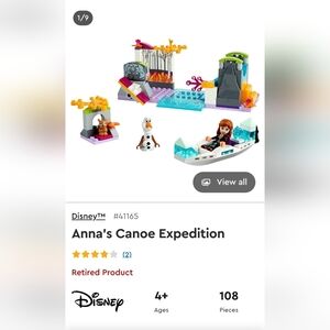 Lego Disney Frozen Adventure Canoe Set #41165